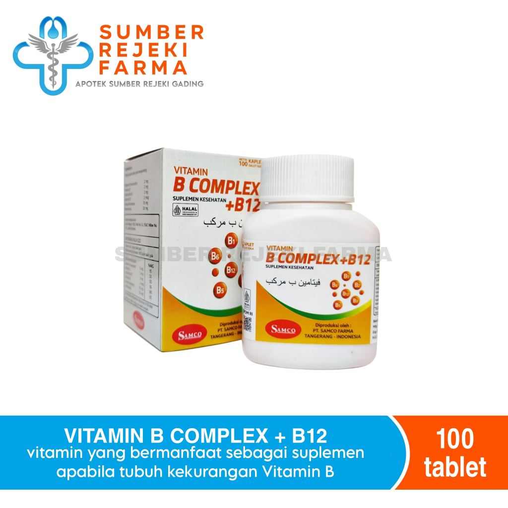 Samco Vitamin B Complex + B12 Samco (Isi 100 Kaplet)