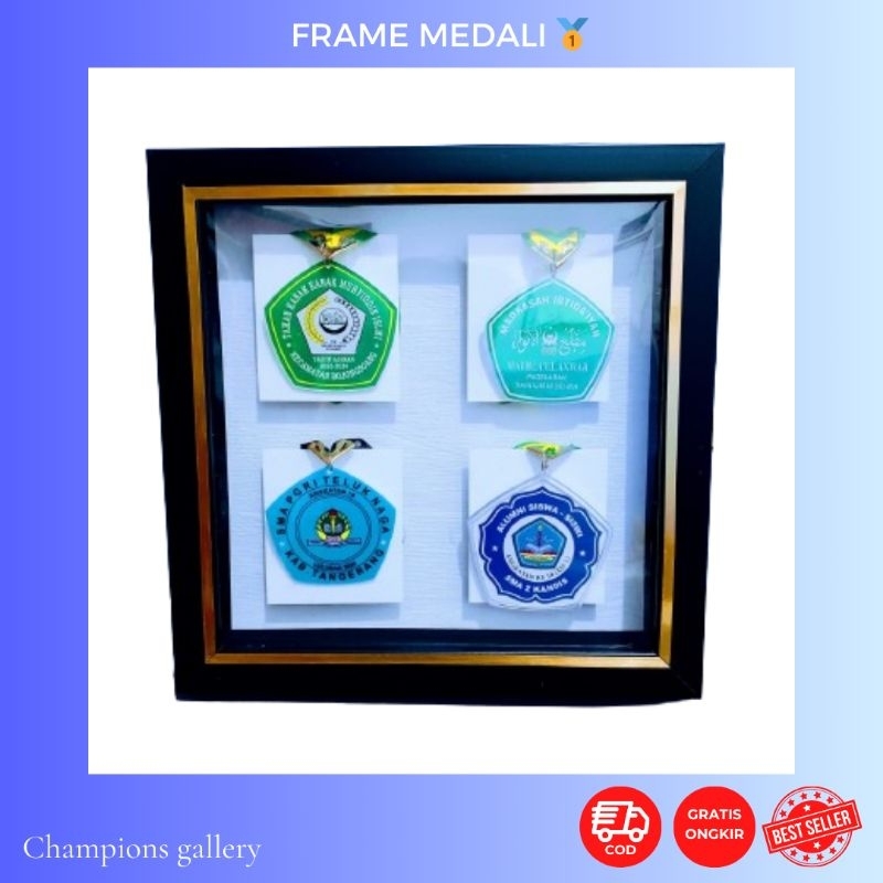 BINGKAI MEDALI/FRAME MEDALI WISUDAH KAPASITAS 4 MEDALI