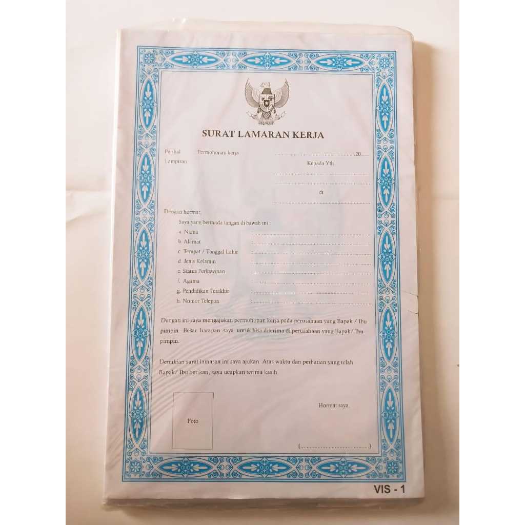 

Surat Lamaran Kerja Form Blangko Lamaran Kerja Isi 100 Lembar