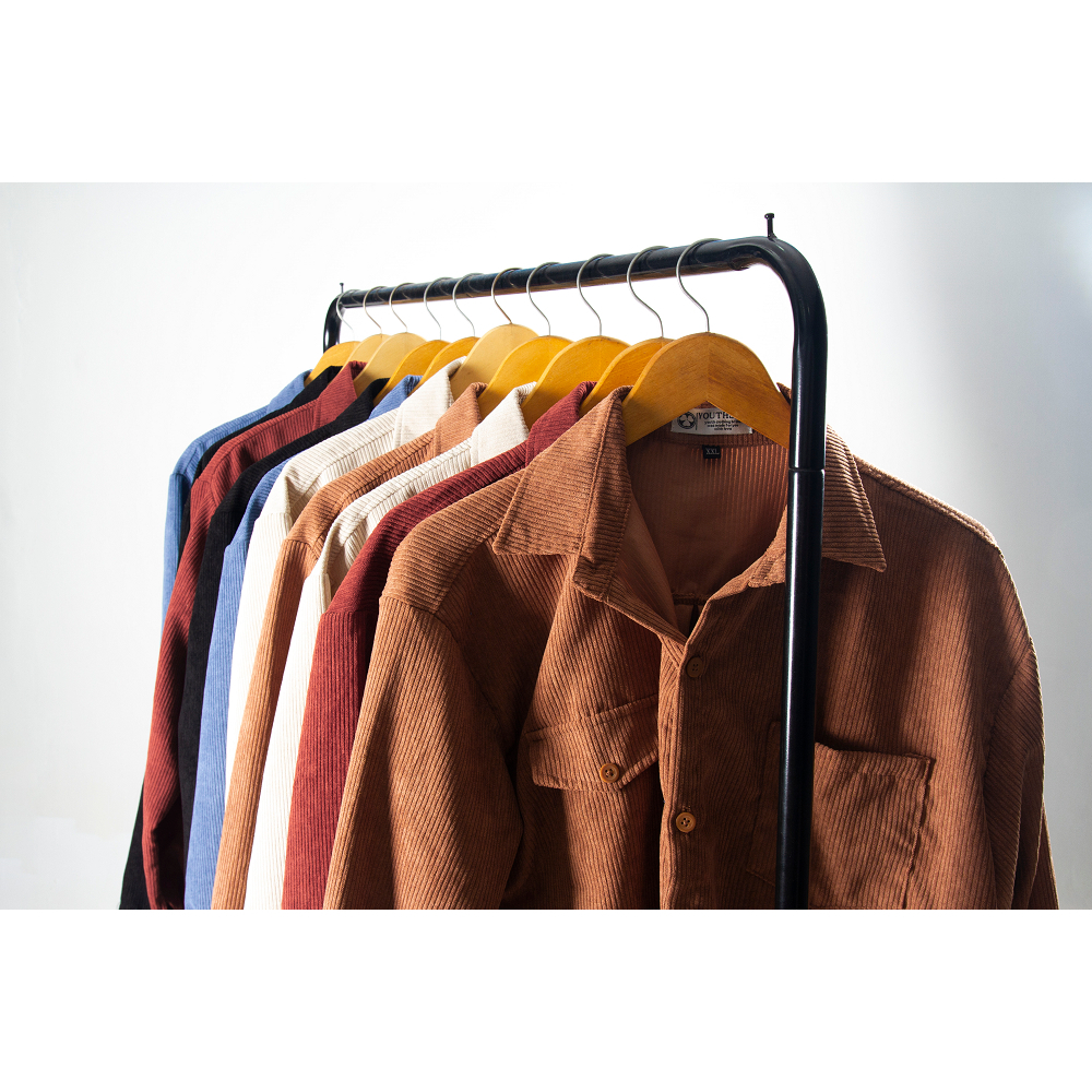 Kemeja Blouse Corduroy Oversize Atasan Wanita Pria Korean Style