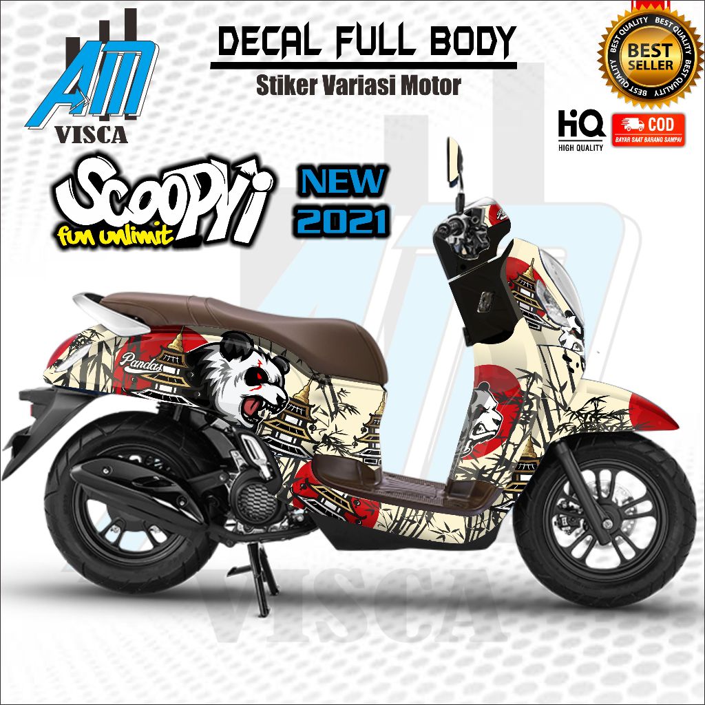 Decal Scoopy New 2021 Fullbody Stiker Scoopy 2021 Full Body Sticker Variasi Scoopy Motif Panda
