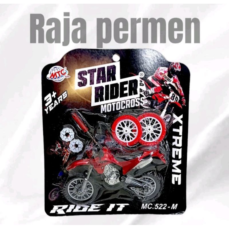 Mainan Anak Motor Trail Metalic 522 Motor Trail 1 Set Lengkap