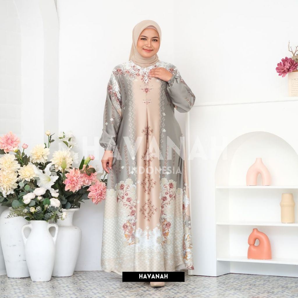 [HAVANAH] AZKIA DRESS SAGE GREEN | GAMIS MOTIF TERBARU | GAMIS TERBARU | GAMIS MOTIF | DRESS MOTIF
