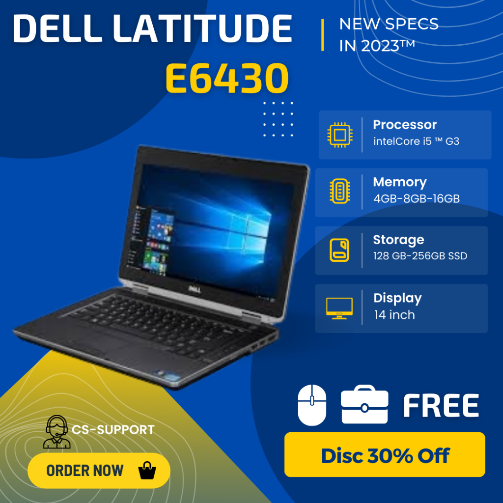 Laptop Dell Latitude E6430 Core i5 Ram 8GB Ssd 256GB MULUS/ORIGINAL/BERGARANSI