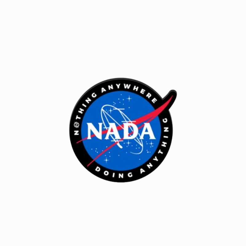 

sticker band Nada Nothing anywhere doing anything logo nasa ripoff rock shoegaze cold cuts records stiker
