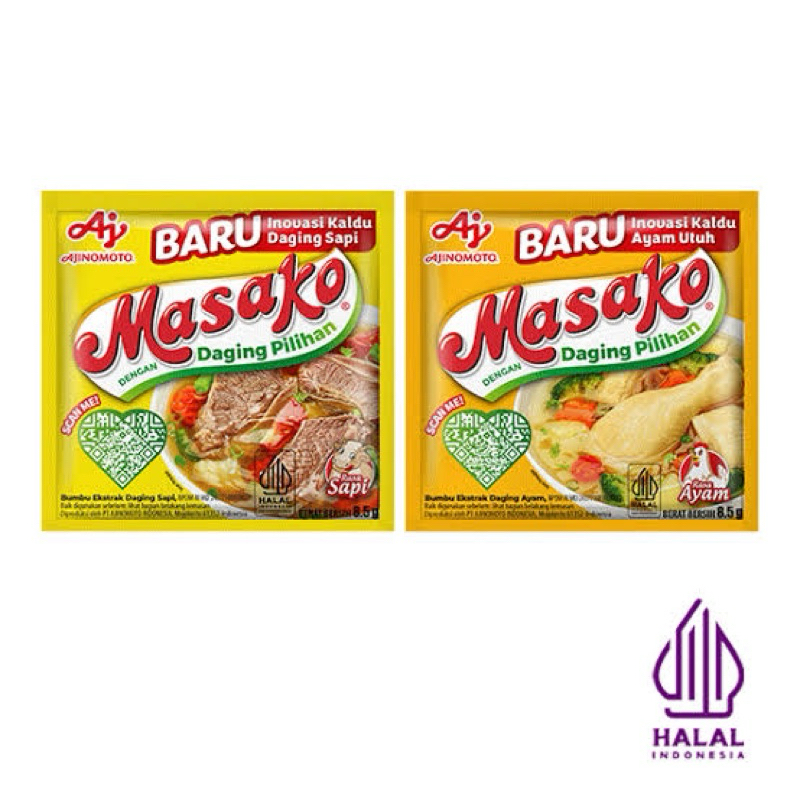 

Masako Sapi dan Ayam Bumbu Kaldu Penyedap Rasa 12pcs (1renceng) 9gram