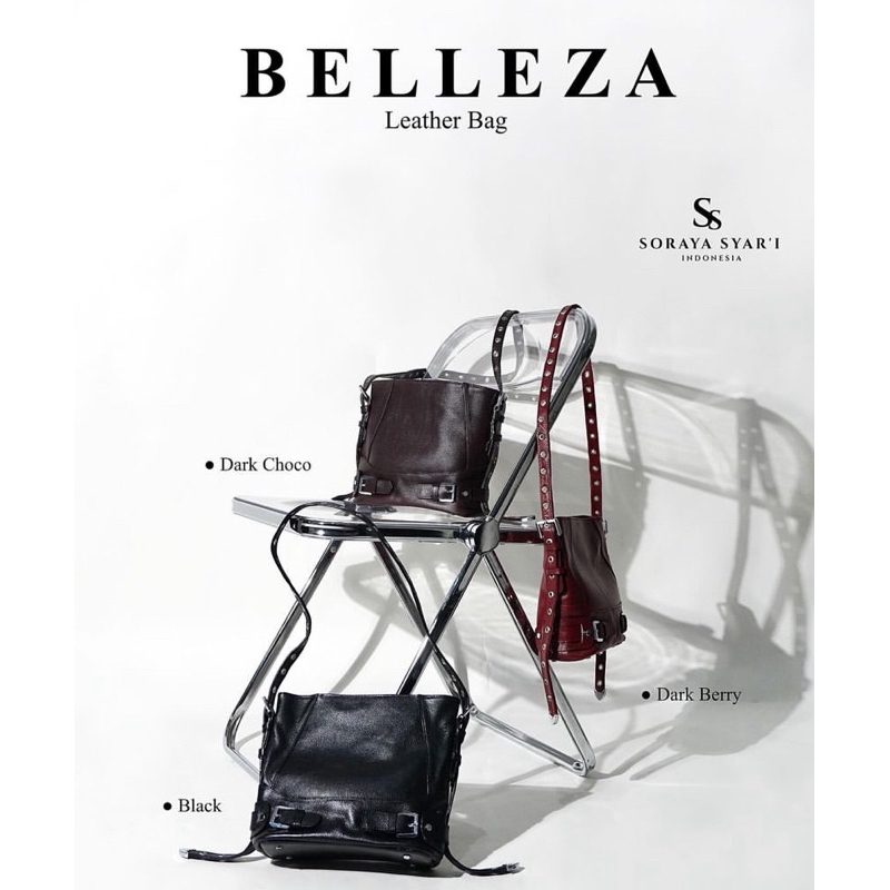 preloved belleza leather bag by soraya syari (black)