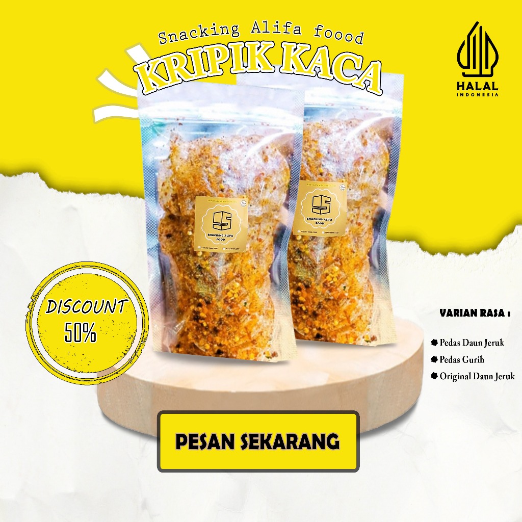 

KRIPIK KACA PEDAS DAUN JERUK 100gram