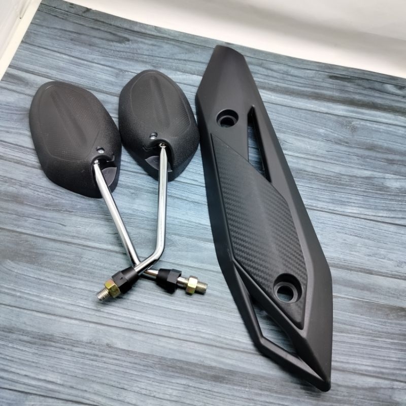 cover tutup tameng knalpot beat new fi eps beat 2017-2019 + spion beat chkrome standar orii