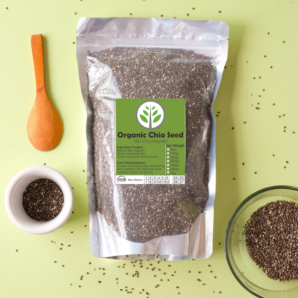 

Organic Black Chia Seed 1kg (1.000gram) BPOM HALAL / Organic Chia Seed Mexico / Chia Seed 800 gr