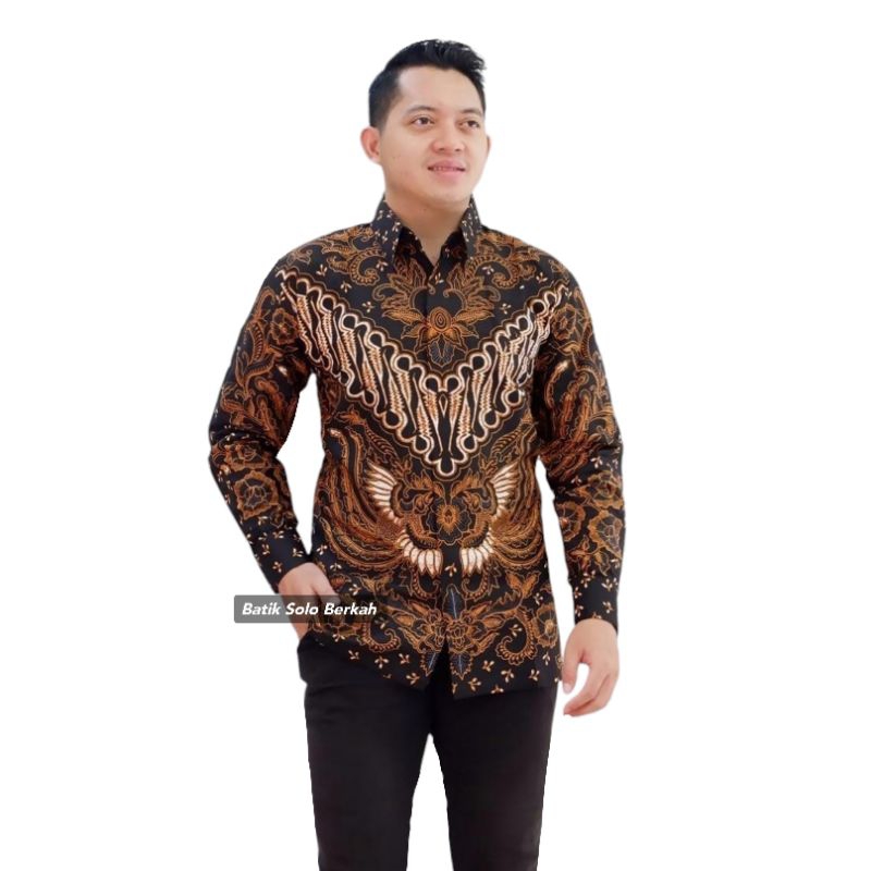 WENING Kemeja Batik Pria Full Lapis FURING Bahan Katun PRIMISIMA Hem Atasan Kemeja Baju Batik Pria L