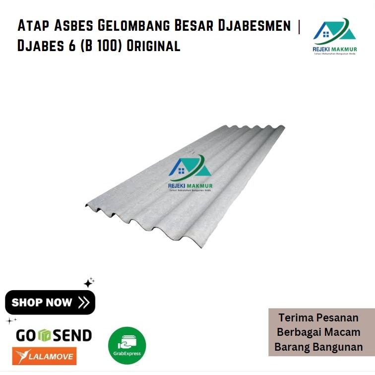 Atap Asbes Gelombang Besar Djabesmen | Djabes 6 (B 100) Original