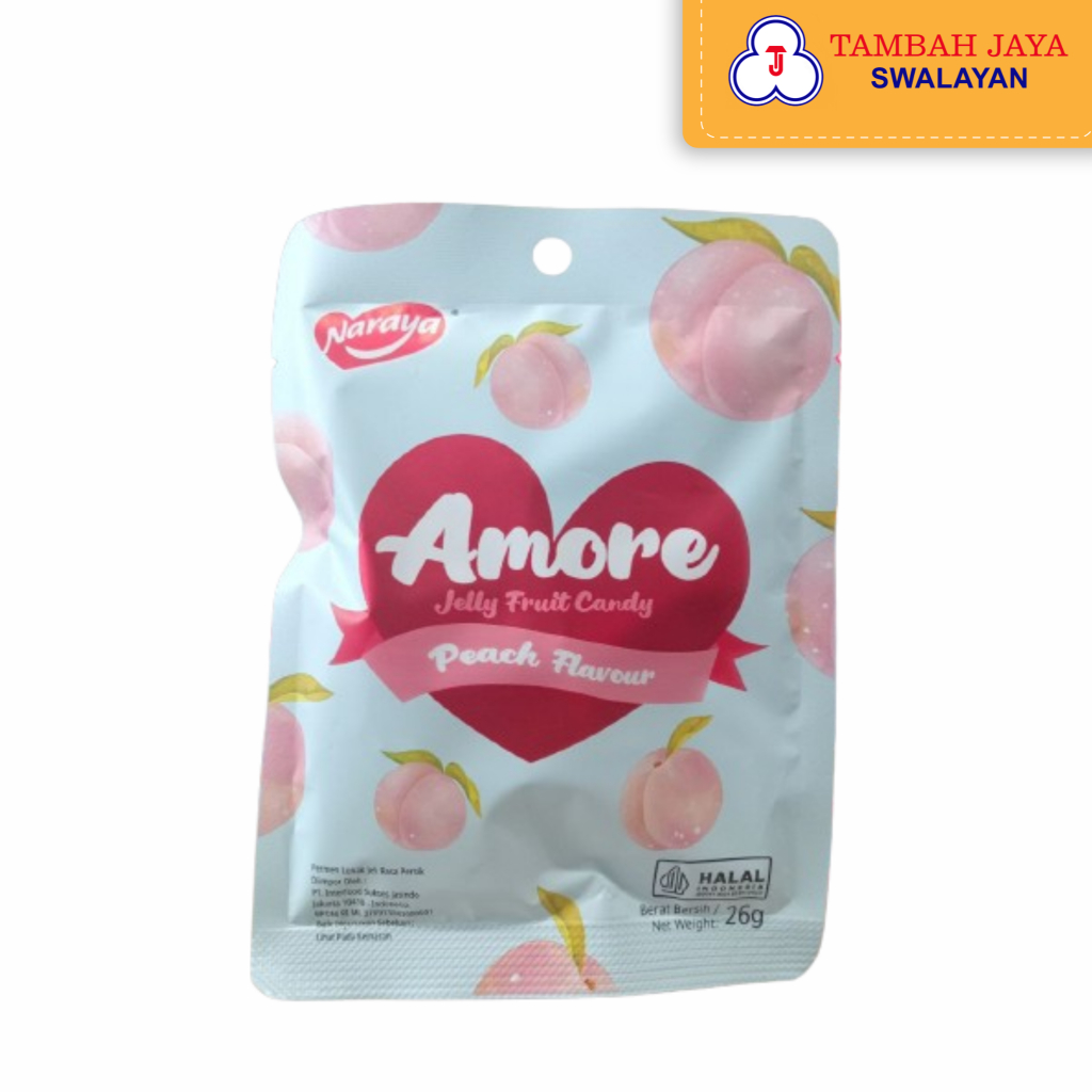 

Permen Naraya Amore Jelly Fruit Candy Peach Flavour 26g