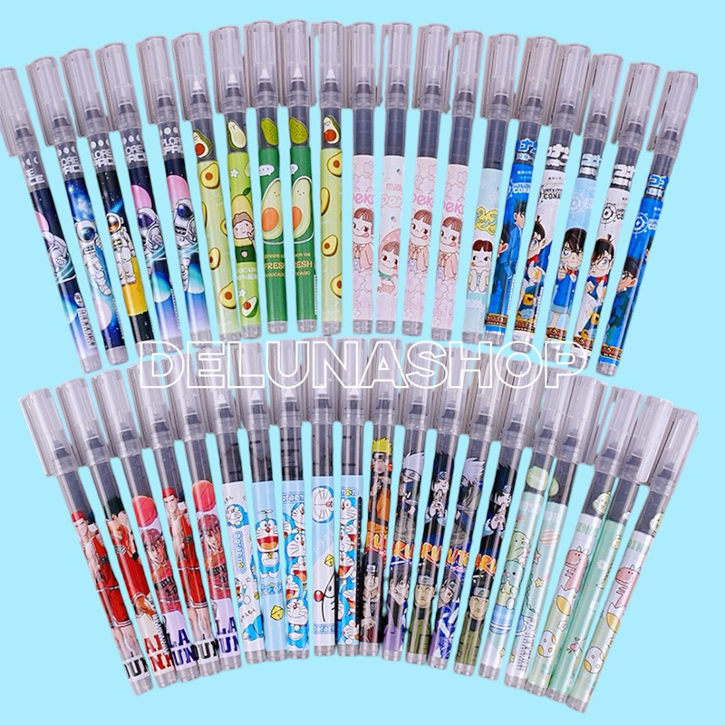 

DELUNASHOP DL493A 1PCS & 6PCS pen Bolpen Pulpen Gel PENA roller Bolpoin tinta hitam