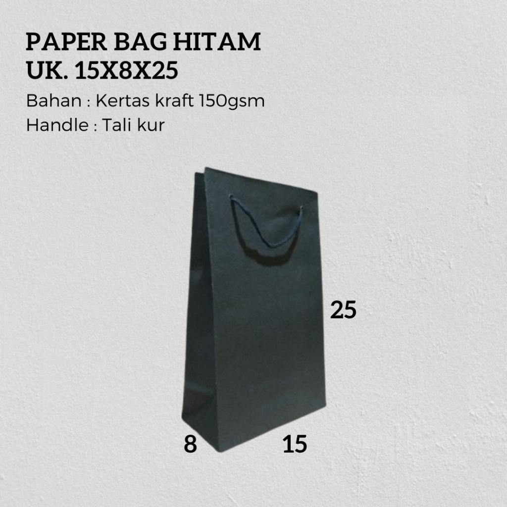 

Paper Bag Hitam 15x8x25 | Tas Kertas