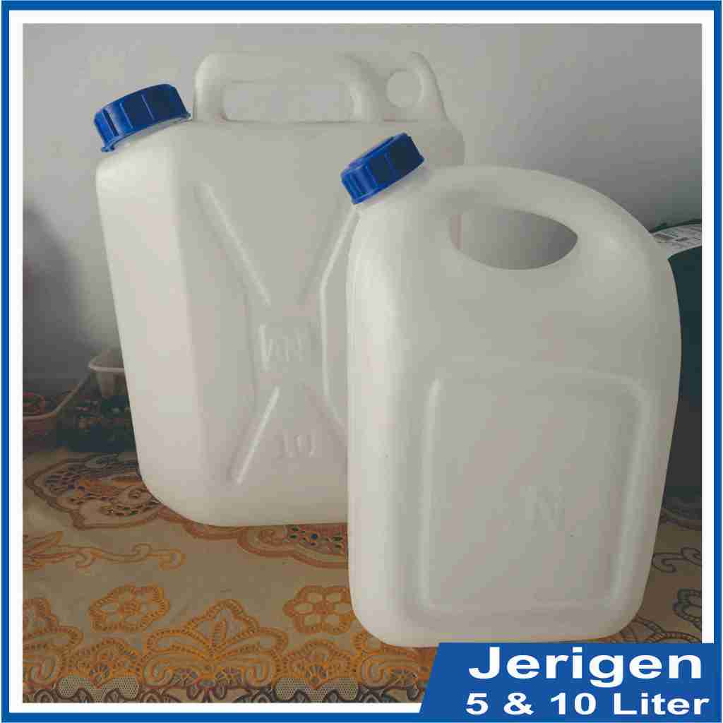 Jerigen / Jerry Can / Jerigen Plastik Putih 10 & 5 Liter Baru Bukan Bekas