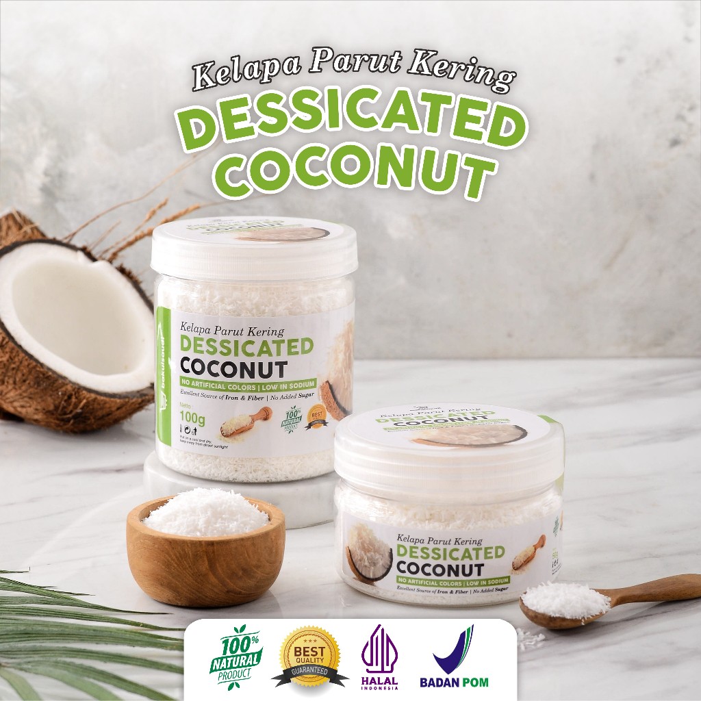 

Kelapa Parut Serut Kering Organik Asli / Dessicated Coconut Flakes Premium Original 100%