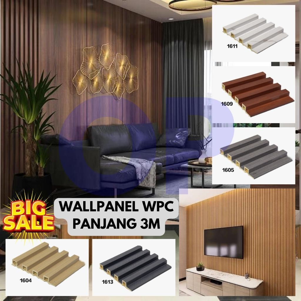 wall panel WPC / wood panel wpc 16cm  PREMIUM termurah motif terbaru
