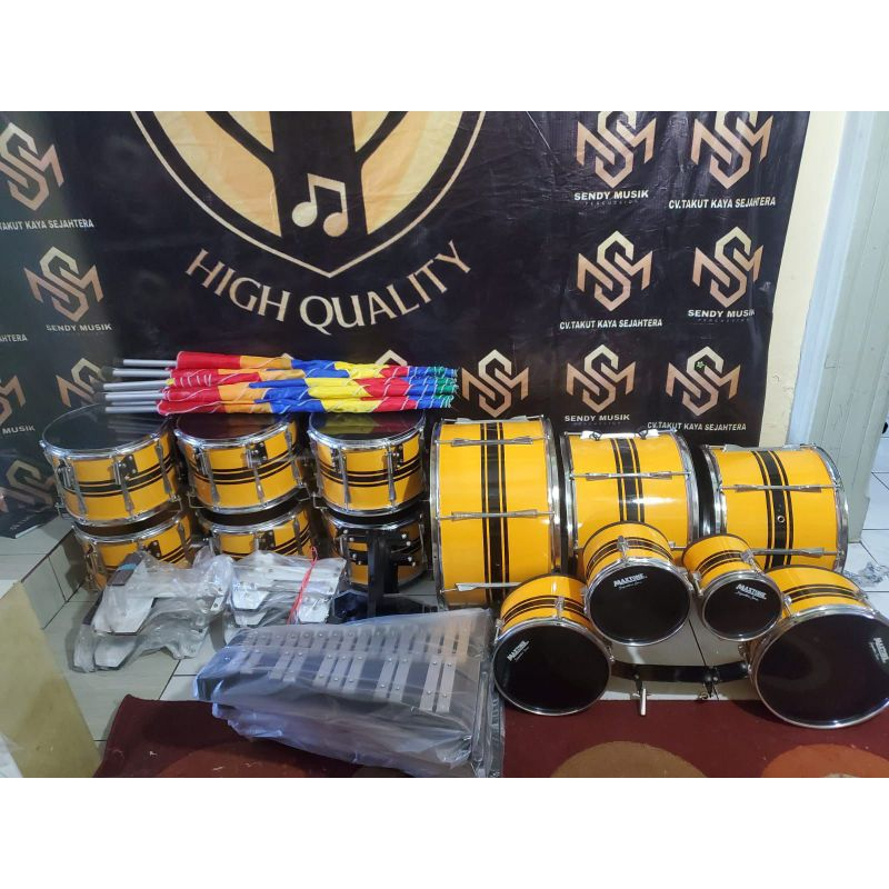 drumband marchingband SMP SMA 20 personil head mika import satu tahun 1 set lengkap fullset
