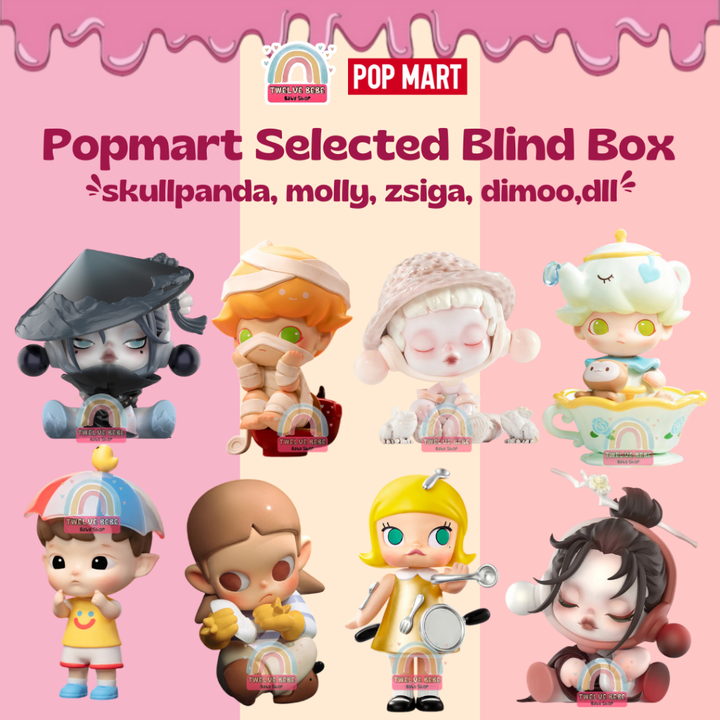READY STOCK-Popmart Selected Figur Crybaby Skullpanda Molly Hacipupu Zsiga Pucky Dimo