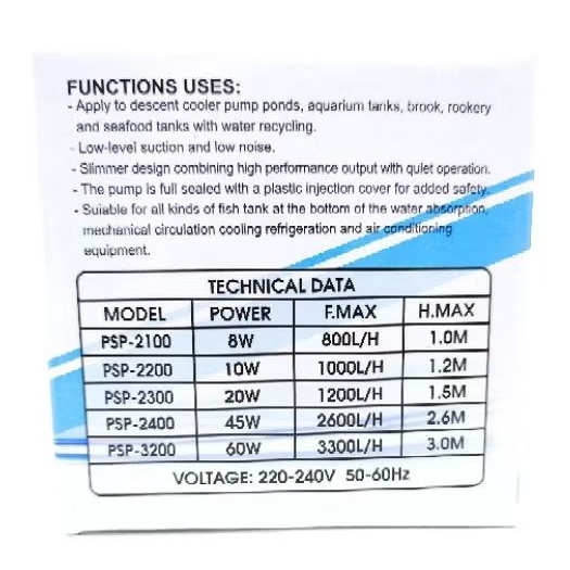 ROSSTON PSP 2200 POMPA KOLAM AQUARIUM SUBMERSIBLE PUMP