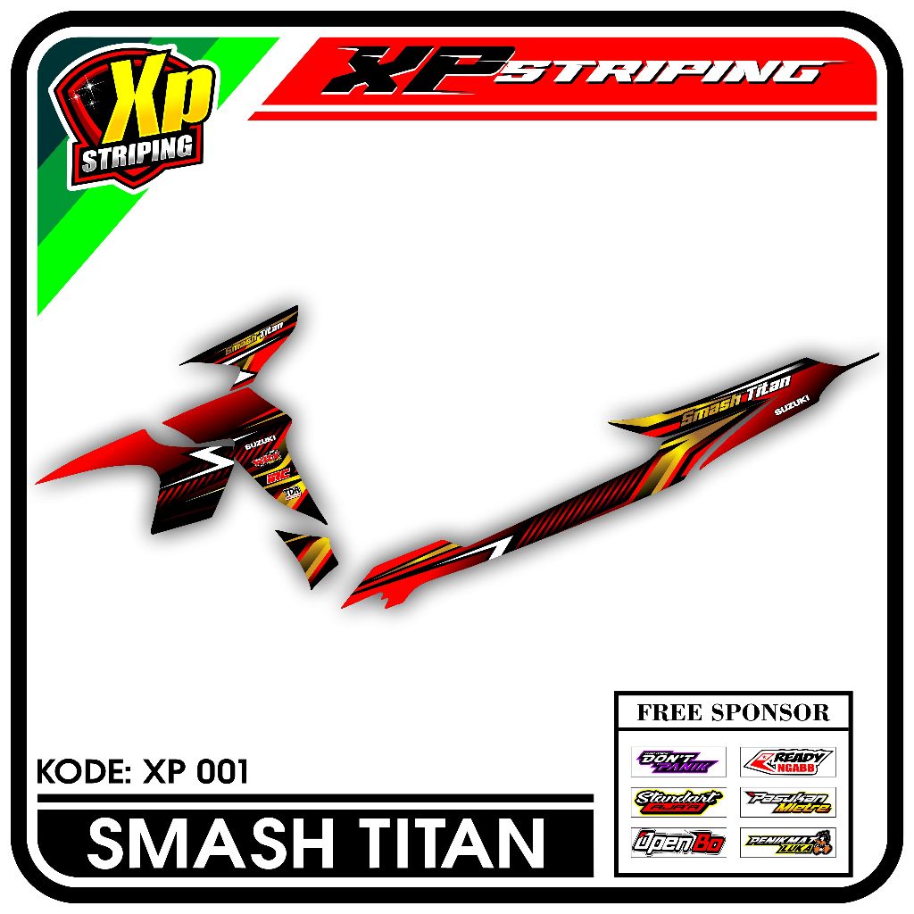 Striping Smash Titan - Sticker Striping Suzuki Smash Titan Desain Racing XP.01