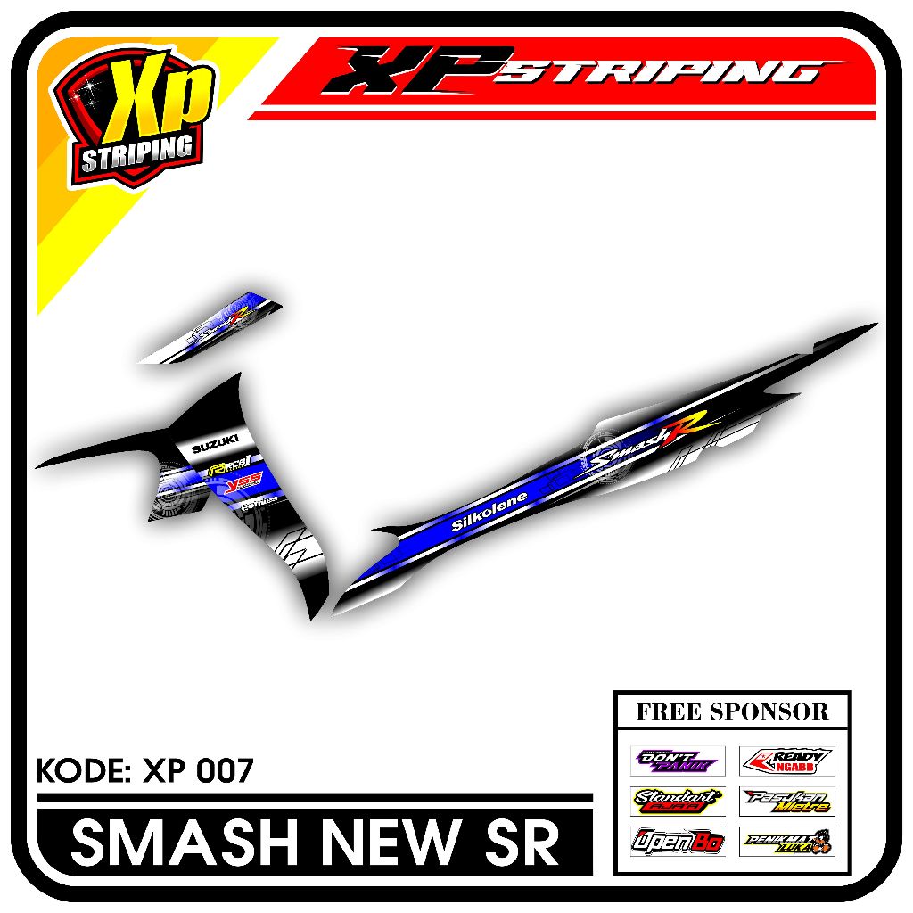 Striping Smash Sr - Sticker Striping Suzuki Smash Sr Desain Racing XP.07