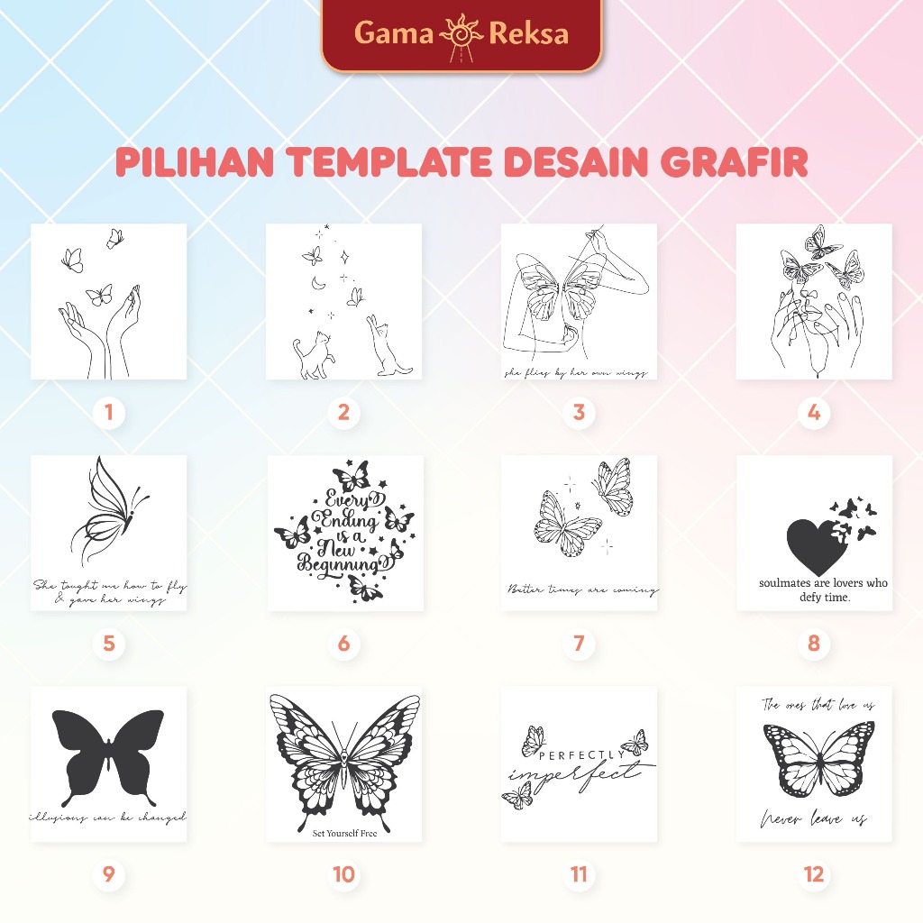 

Pilihan Desain Tema kupu-kupu/Butterfly Laser Grafir