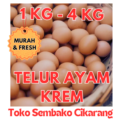 

TELUR AYAM NEGERI KREM MURAH FRESH SEGAR PROMO TOKO SEMBAKO CIKARANG