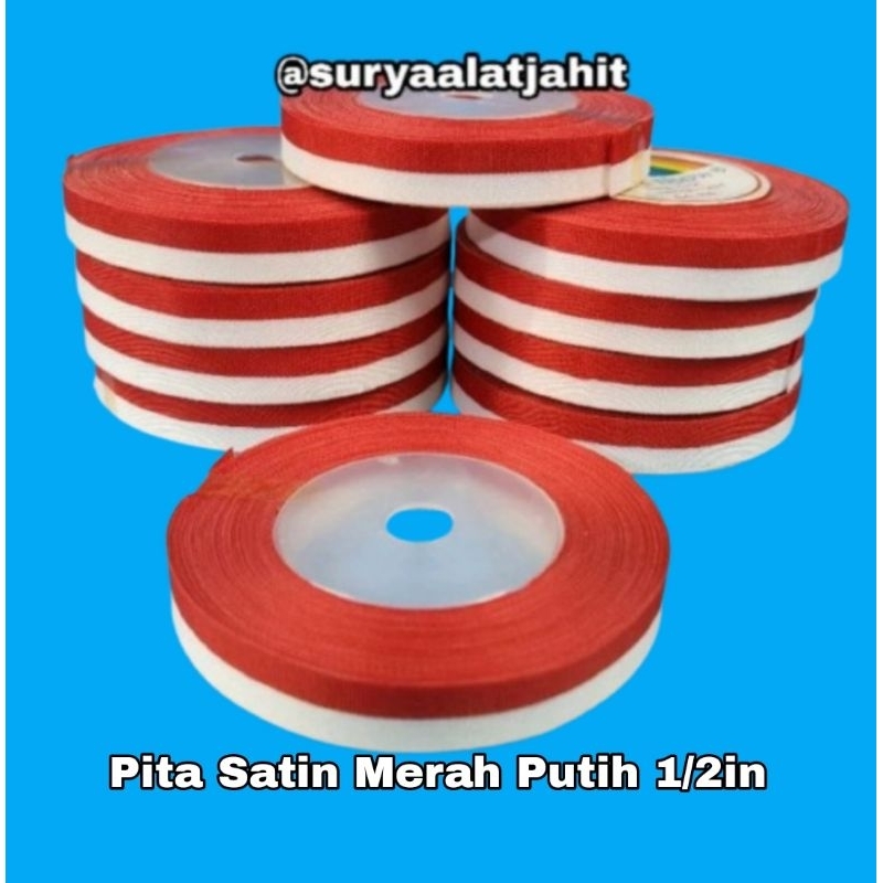 

Pita satin Merah Putih 1/2in utk Agustusan @20y =rp.6.000/1rol Min Order 10