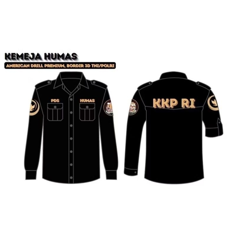 KEMEJA HUMAS/SERAGAM HUMAS/SERAGAM HUMAS POLRI FULL BORDIR TIMBUL