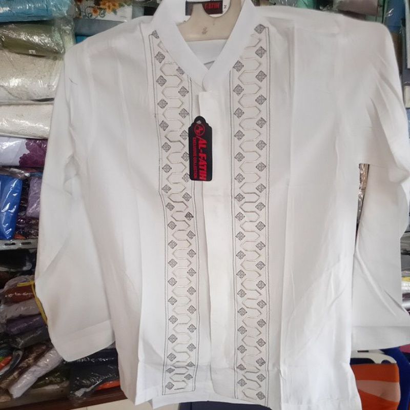 baju koko muslim takwa putih halus