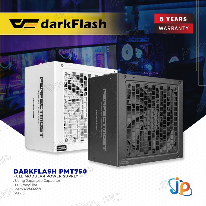 darkFlash PMT750 750W ATX 3.1 PCIE5 PSU - Power Supply 750 Watt 80+ Gold Full Modular