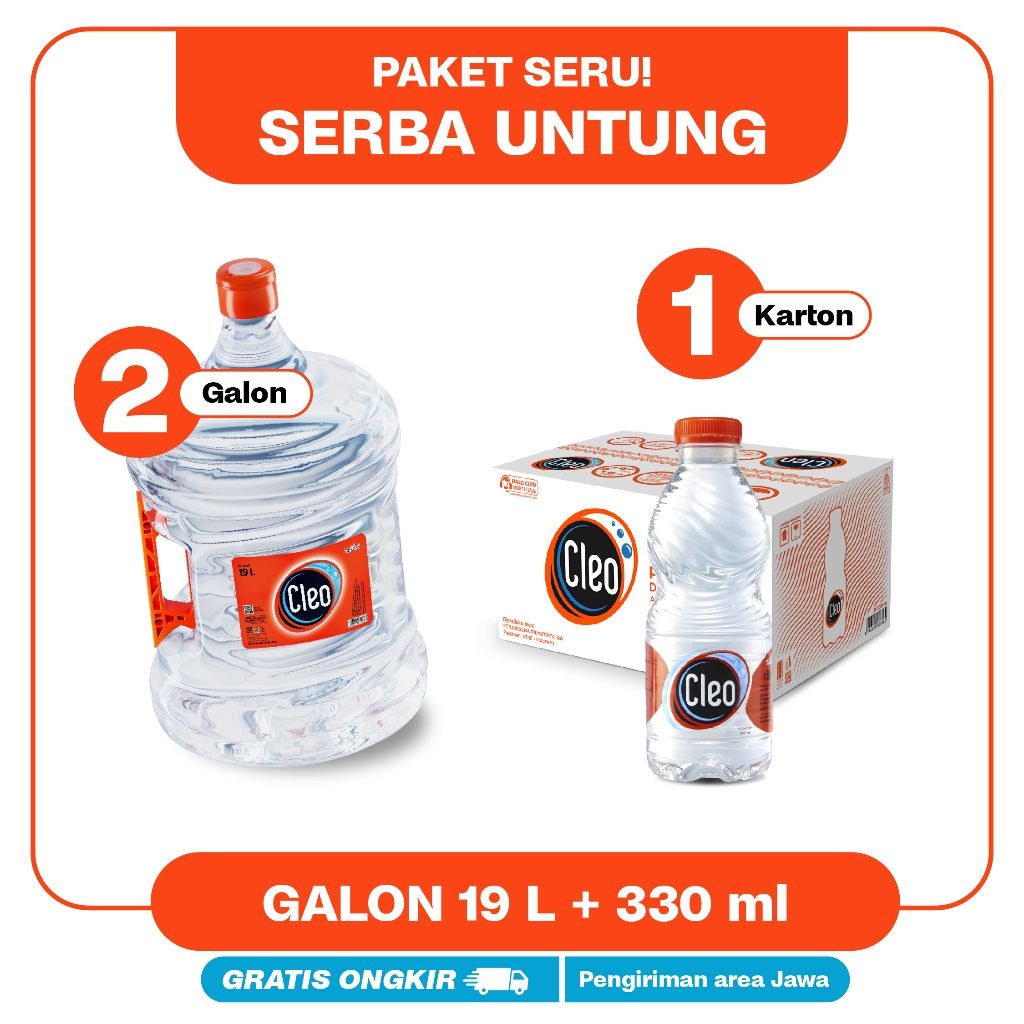 

Cleo Air Murni 2 Galon 19L + 330ml 1 karton