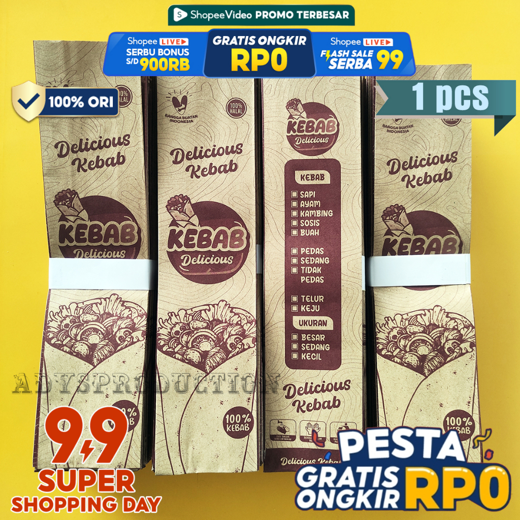 Kemasan Kebab MURAH | Bungkus Kebab | Kemasan Kebab