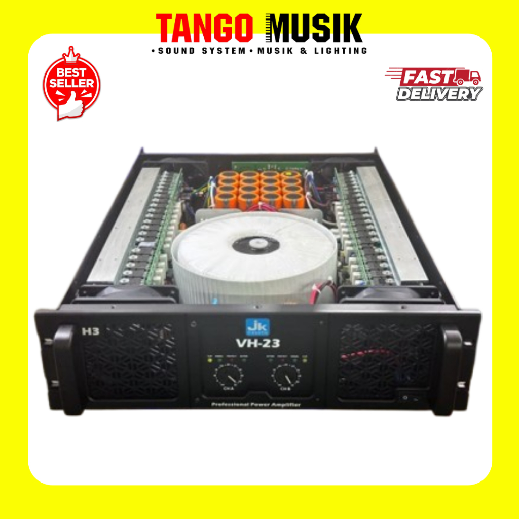 POWER AMPLIFIER JK COUSTIC 2 CHANNEL VH23 CLASS H3 ORIGINAL (GARANSI 1 TAHUN) 2 x 2300 watt @8ohm / 