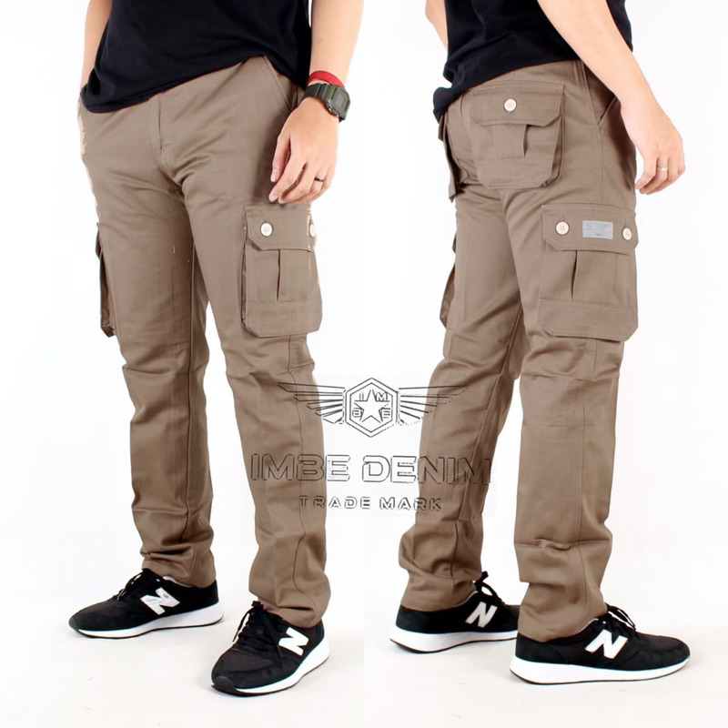 Celana Pria Cargo Panjang Slim fit