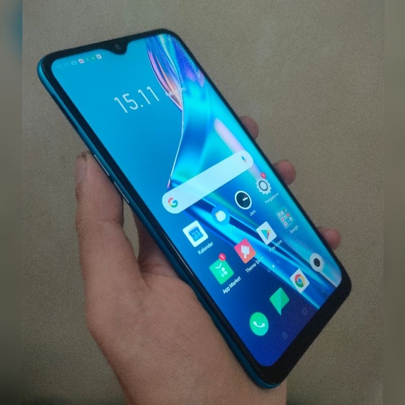 Hp OPPO A12 warna Biru muda RAM 3GB/32GB Bekas