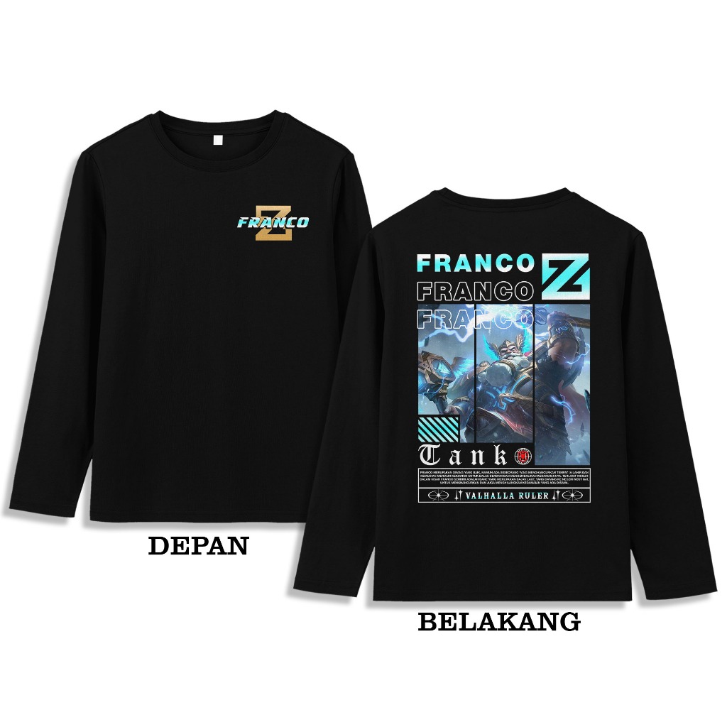 KAOS LENGAN PANJANG - SKIN EPIC FRANCO TANK SKIN VALHALLA RULER ROAMER BAJU MOBILE LEGENDS