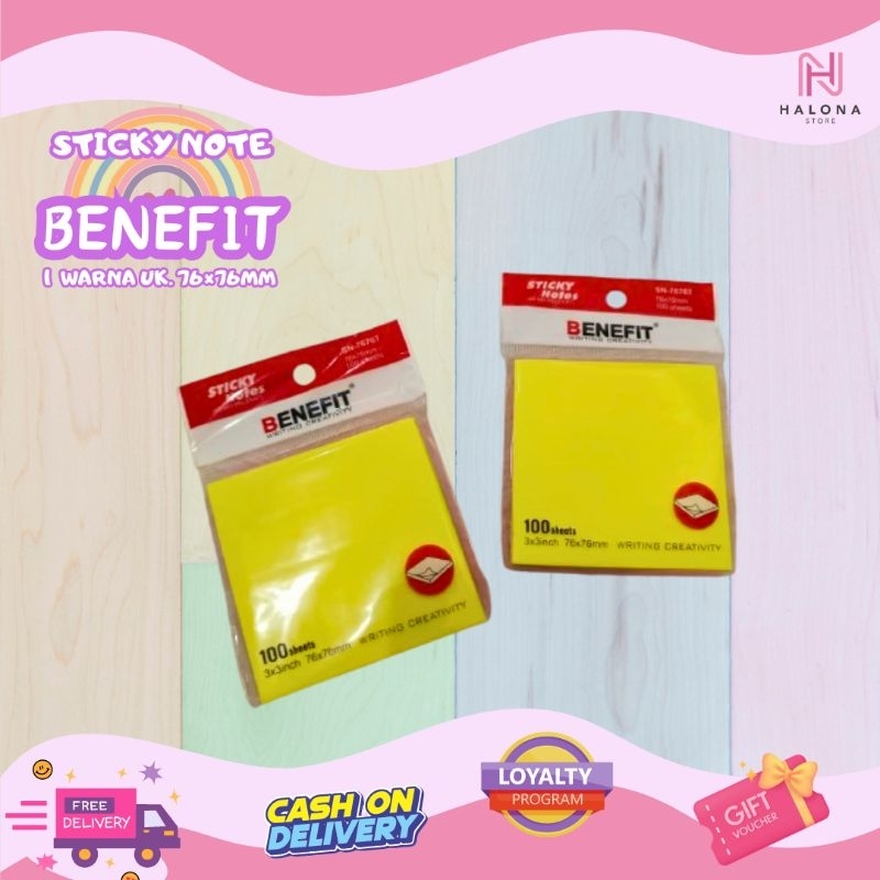 

Sticky Notes Benefit 1 warna ukuran 76X76