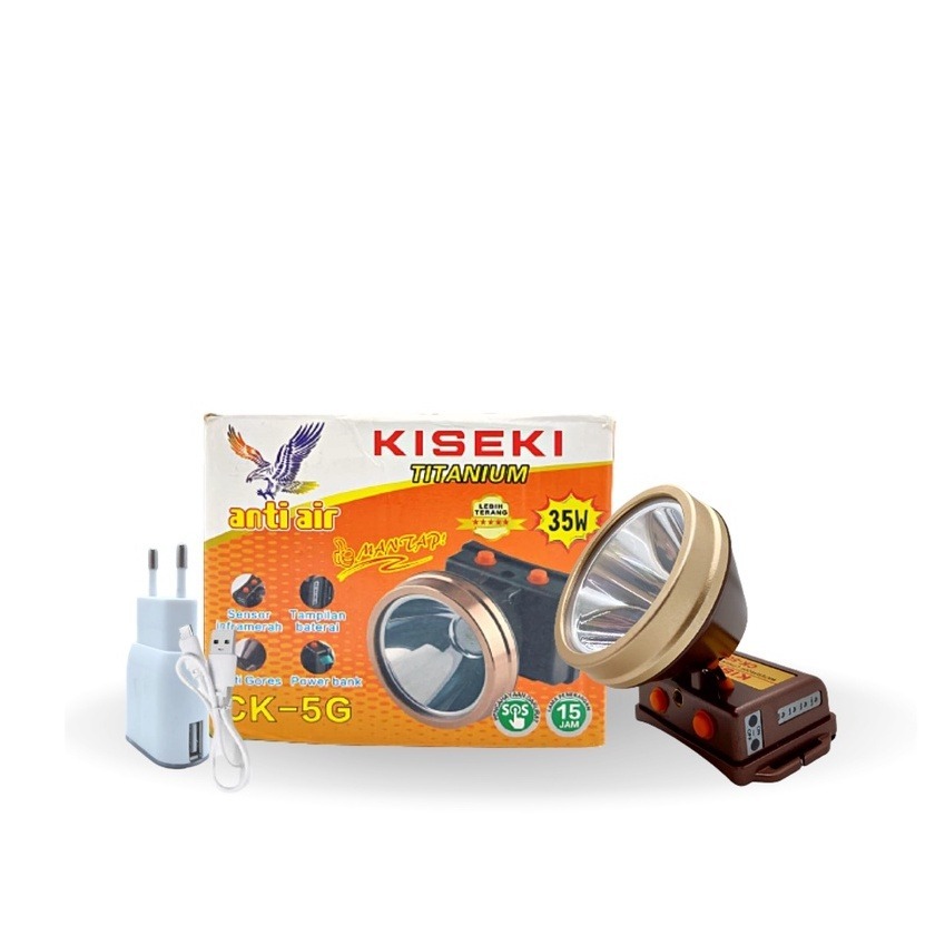 ORI KISEKI SENTER KEPALA CK-5G 35WATT WATERPROOF LED HEADLAMP TITANIUM