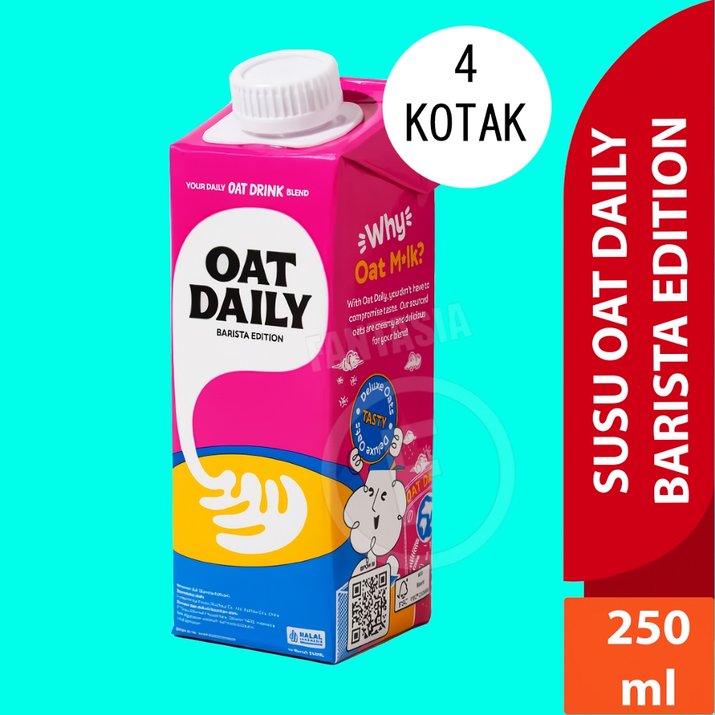 

OAT DAILY SUSU BARISTA EDITION 250 ML OAT MILK PACK ISI 4 KOTAK FANTASIA DENGAN PAKING AMAN