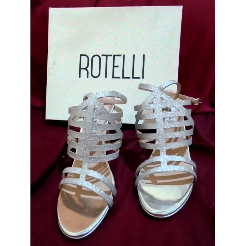 ROTELLI SILVER DIAMOND HEELS SANDAL