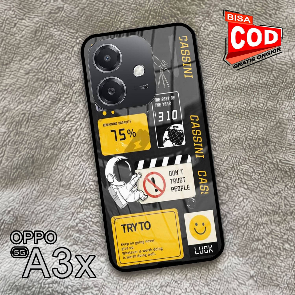 Softcase Glass Kaca | Case Kaca | Casing Kaca | OPPO A3X [S76]