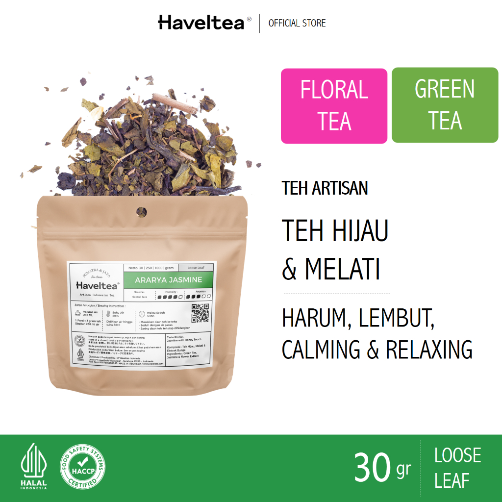 

ARARYA JASMINE | Small Pouch | Haveltea | Teh Melati | Loose Leaf