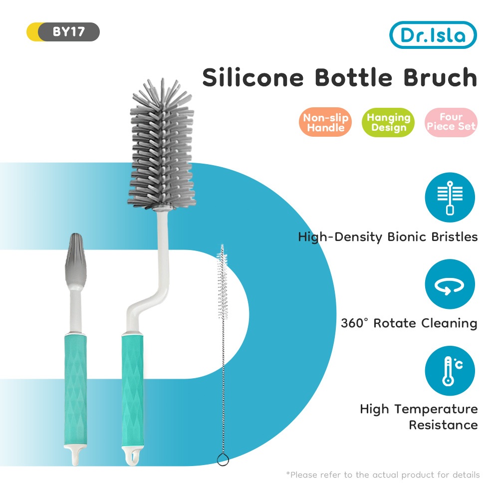 Dr.isla Sikat botol susu bayi Pembersih Dot Botol Bayi  1 Set 3pcs Sikat Pembersih Perlengkapan bayi