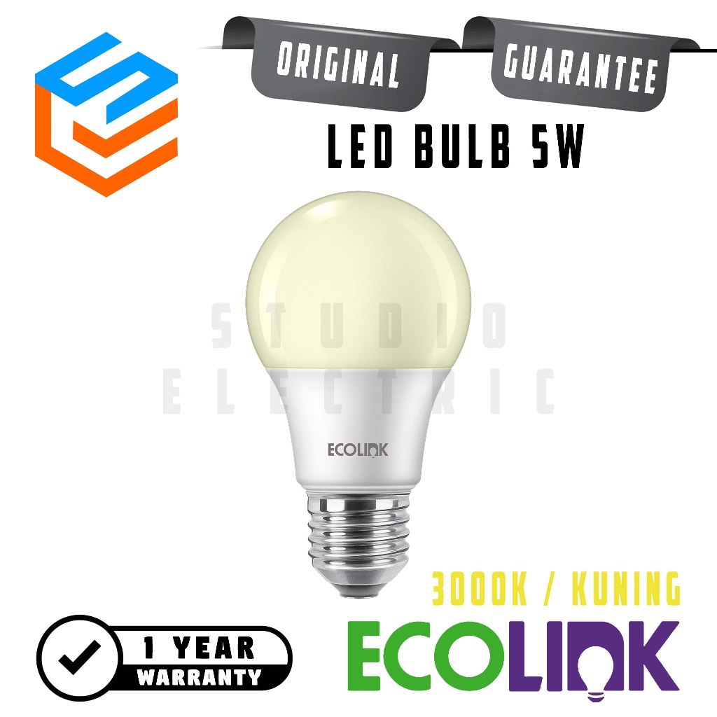 Ecolink LED Bulb Lampu Bohlam 5W Kuning - 5 W 5Watt 5 Watt