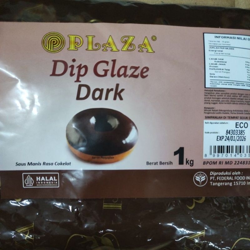 

PLAZA DIP GLAZE COKLAT DARK 1 KG