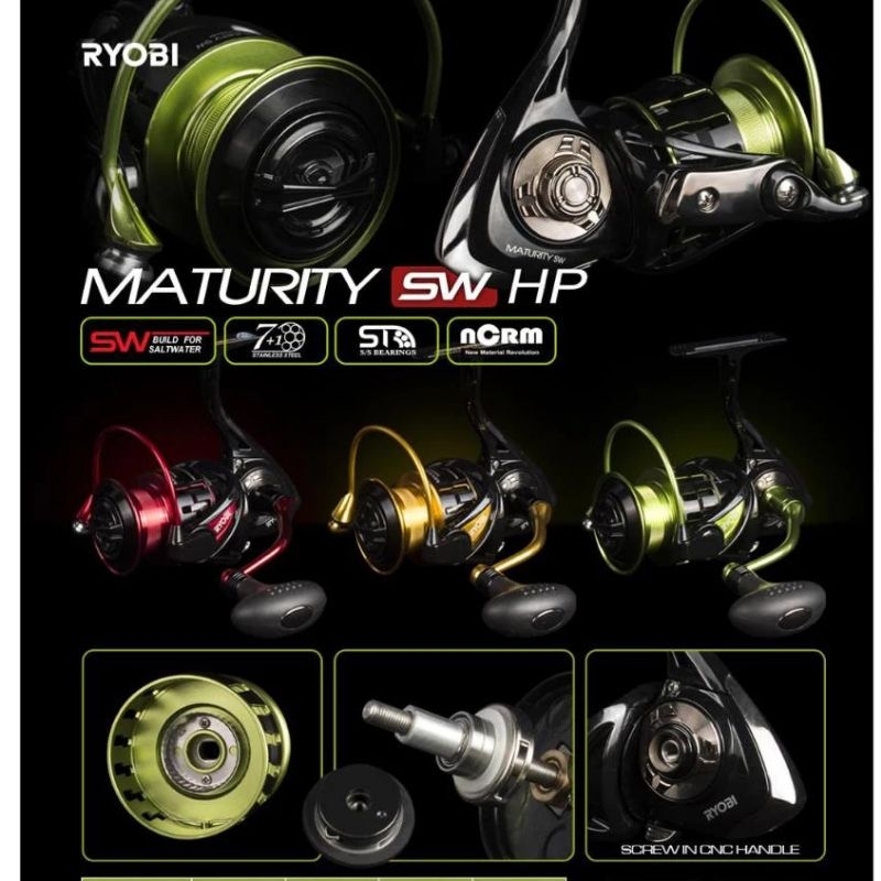 REEL RYOBI MATURITY SW 1000 - 6000 RED & GOLD POWER HANDLE