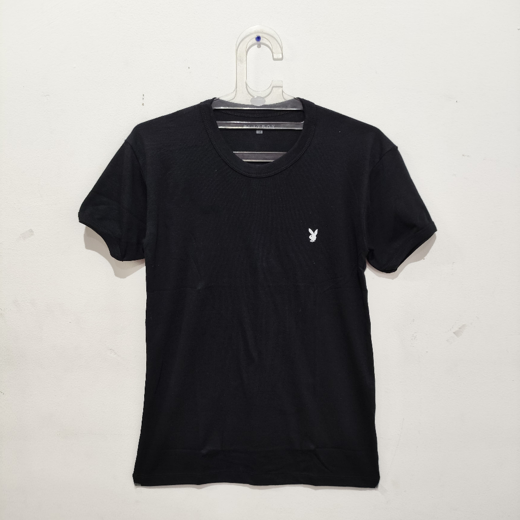 KAOS OBLONG POLOS PRESS BODY PRIA HITAM PLAYBOY E908